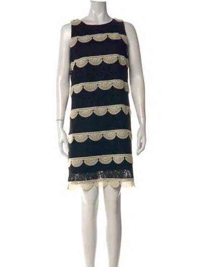 Pre-owned D Exterior Lace Pattern Knee-length Dress In Multicolor