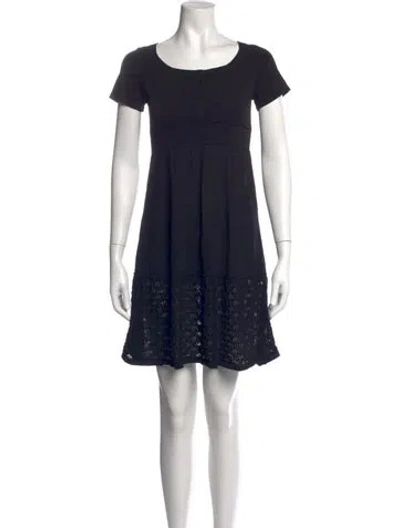 Pre-owned D Exterior Lace Pattern Mini Dress In Blue