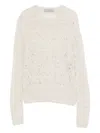 D Exterior Lace-pattern Sweater In Neutral