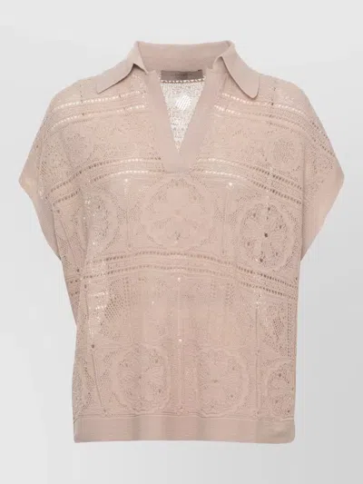 D Exterior Lace Polo Dress Maxi Length Sheer Panels