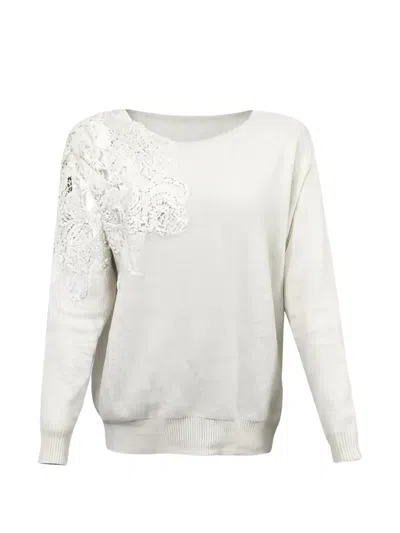 D EXTERIOR LACE SWEATER