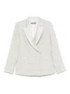 D Exterior D.exterior Light Green Double-breasted Blazer With Satin Lining In Green
