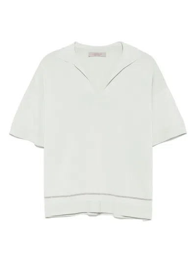 D EXTERIOR LIGHT-GREEN POLO WITH SHORT SIDE SLITS