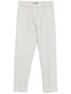 D Exterior Light Grey Trousers With Elasticated Waistband In Grey