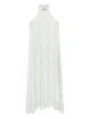D Exterior Dexterior High Neck Lace Overlay Maxi Dress In Verde