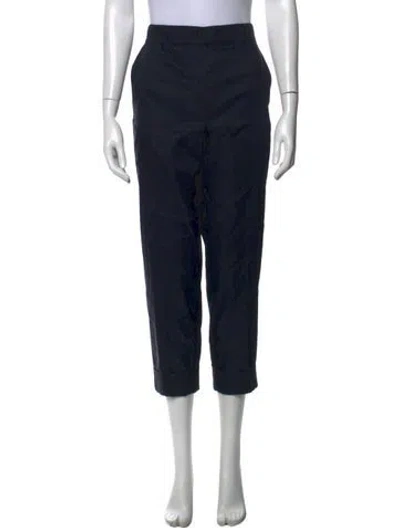 Pre-owned D Exterior Linen Straight Leg Pants In Black/blue