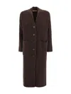D Exterior Long Corduroy Coat In Brown