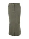 D Exterior Long Skirt In Brown