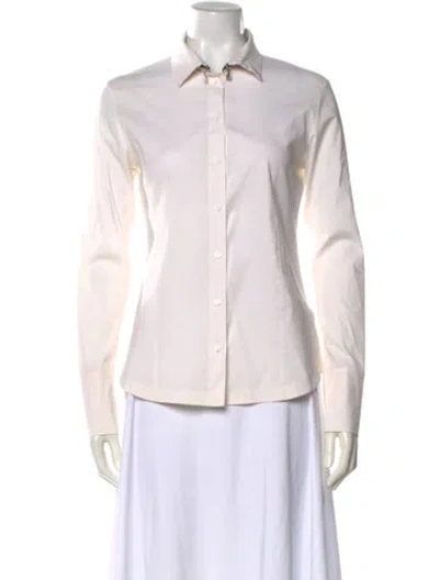 Pre-owned D Exterior Long Sleeve Button-up Top In Neutral
