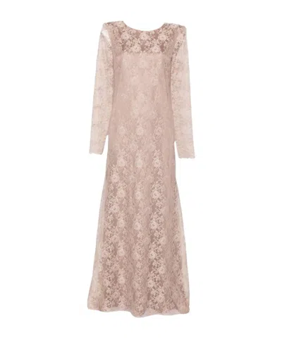 D Exterior Long Sleeve Dress In Pink