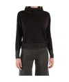 D Exterior Long-sleeved Ribbed Sweater In Black