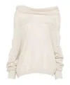 D Exterior Long-sleeved Ribbed Sweater In Neutral