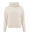 D Exterior Long-sleeved Ribbed Sweater In White