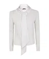 D Exterior D.exterior Long Sleeves Soft Ribbon Sequins Sweater In White