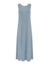 D Exterior Long Viscose Dress With Sequins In Light Blue