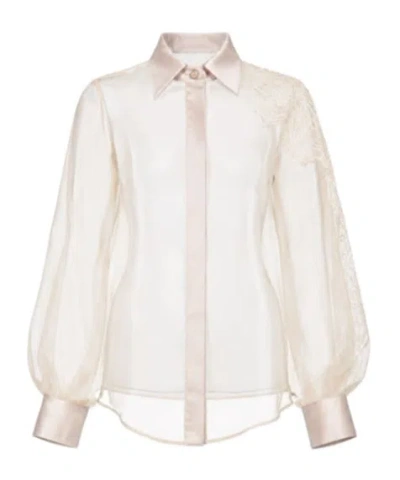 D Exterior Long-sleeve Shirt With Snap Closures In Pink