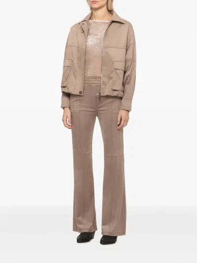 D Exterior Long-sleeve Sweater In Brown