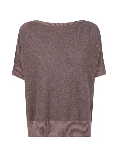 D Exterior Lurex-embellishment T-shirt In Pink