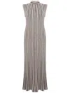 D EXTERIOR LUREX STRIPED MAXI DRESS