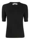 D Exterior D.exterior Merinos Short Sleeves Round Neck In Black