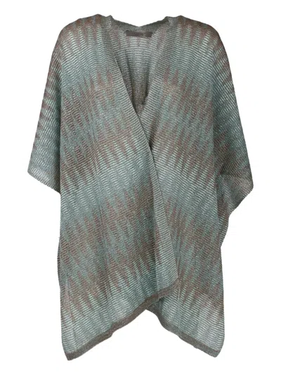 D Exterior Metallic-pattern Wrap Cape In Multi