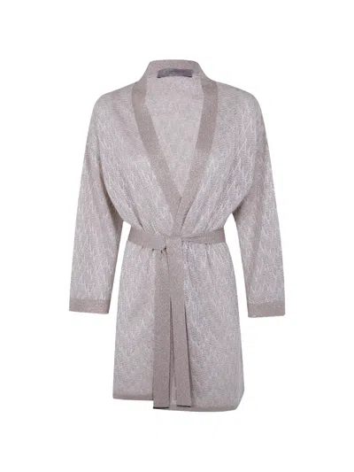 D Exterior D.exterior Belted Long Cardigan In Brown