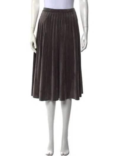 Pre-owned D Exterior Midi Length Skirt In Brown