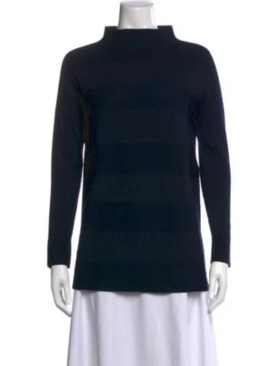 Pre-owned D Exterior Mock Neck Sweater In Blue