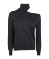 D Exterior Off-shoulder Turtleneck Sweater In Black