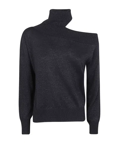D EXTERIOR OFF-SHOULDER TURTLENECK SWEATER
