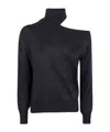 D Exterior Off-shoulder Turtleneck Sweater In Black