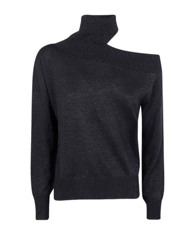 D EXTERIOR OFF-SHOULDER TURTLENECK SWEATER