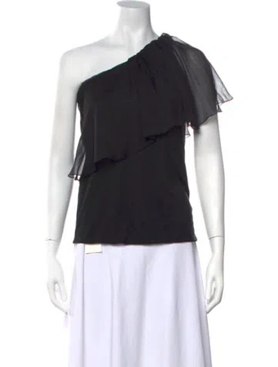 Pre-owned D Exterior One-shoulder Sleeveless Top In Black