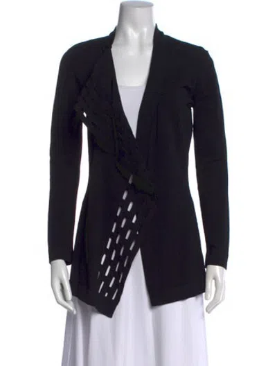 Pre-owned D Exterior Open Front Sweater In Black