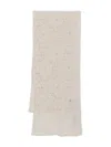 D Exterior Lace-knit White Alpaca Blend Scarf In Neutral
