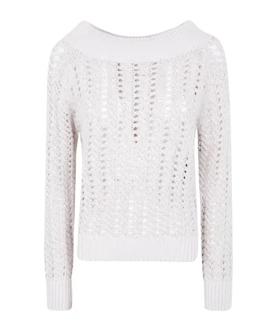D Exterior Open-knit Sweater In Multi