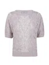 D Exterior Openwork T-shirt In Gray