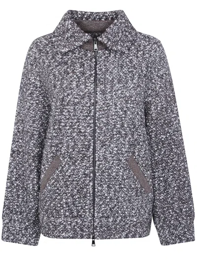 D Exterior D. Exterior Oversized Bomber Jacket Crystal In Gray
