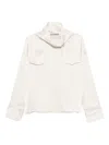 D Exterior Panelled Blouse In White