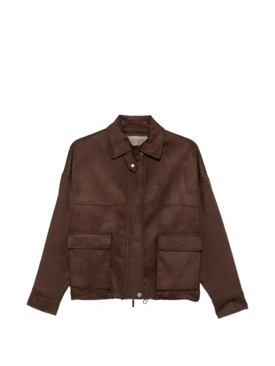 D Exterior D.exterior Flap Pocket Bomber Jacket In Brown