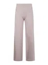 D Exterior Beige Wide-leg Trousers With Cable Knit Detailing In Pink