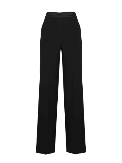 D Exterior Crepe Trousers With Black Satin Details