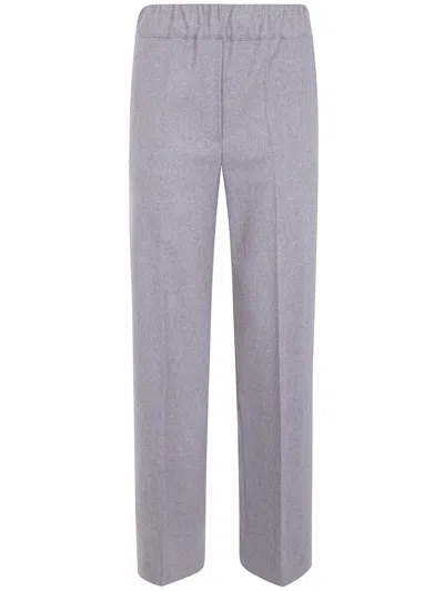 D Exterior Elasticated-waistband Pressed-crease Trousers In Gray
