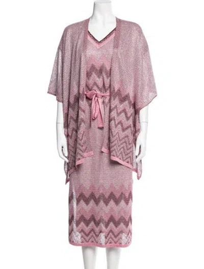 Pre-owned D Exterior Patterned Set In Pink