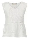 D Exterior Perforated Lace Top In White