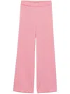D Exterior Dexterior Wide-leg Pink Trousers With Soft Texture In Pink