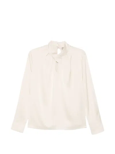 D Exterior Pleated Blouse In Neutral