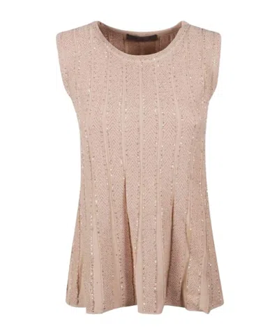 D Exterior Pleated Detail Blouse In Brown