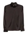 D Exterior Pleated Detail Blouse In Brown