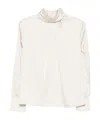 D Exterior High-neck Long-sleeve Top In Neutral